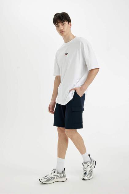 Regular Fit Straight Leg Pocket Basic Straight Shorts B8796Ax24Sm