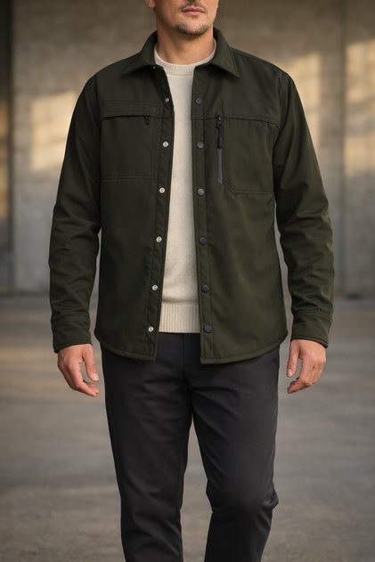 Men's Khaki Slimfit Slim Fit Softshell Shirt