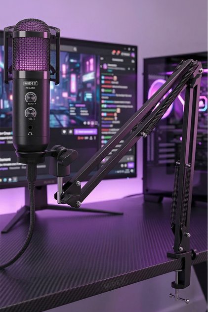 REGARD RGB Set USB Ekholu Oyuncu ve Yayıncı Mikrofonu