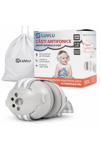 Casti antifonice pentru bebelusi si copii, 0-36 luni, Protectie Fonica Bebe, Anulare Zgomot 25dB