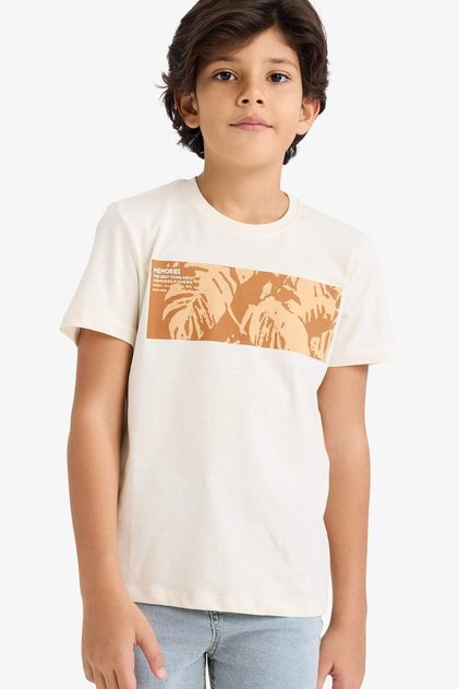Boy's Crew Neck Floral Short Sleeve T-Shirt Z9327A623Sm