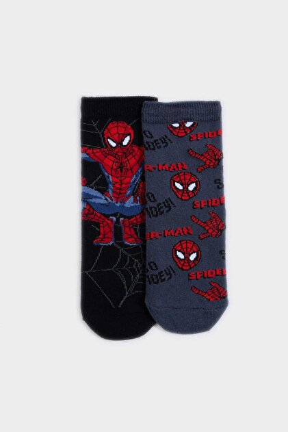 Marvel Spiderman 2'li Pamuklu Uzun Çorap Erkek Çocuk E5167A8NS