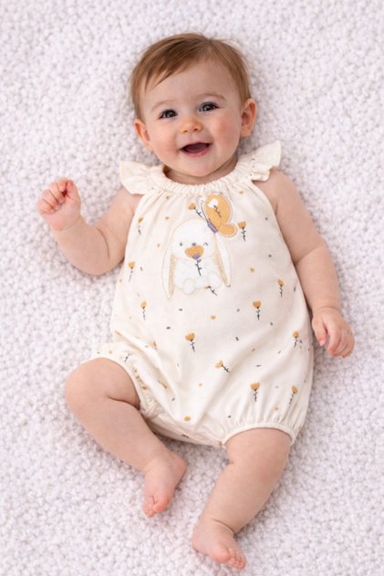 Embroidered Detail Baby Girl Tulle Jumpsuit