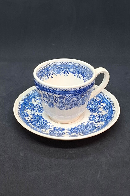 Villeroy & Boch Burgenland Çiçek & Şato Desenli Bleu Blanc Antika