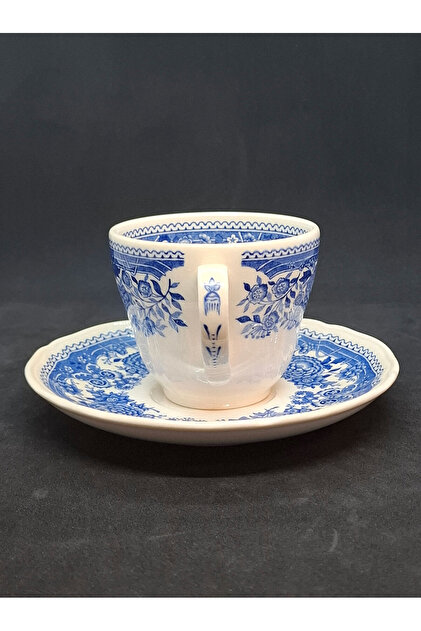 Villeroy & Boch Burgenland Çiçek & Şato Desenli Bleu Blanc Antika