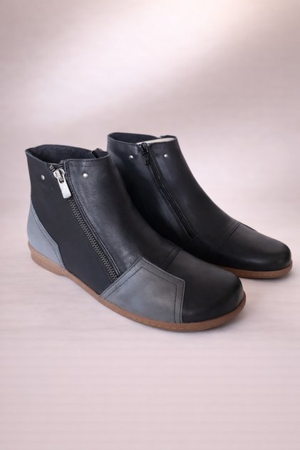 Black Genuine Leather Boots - Model Name: London