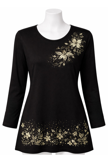 Luxury Stone Embroidered Flower B Printed Mother Combed Cotton