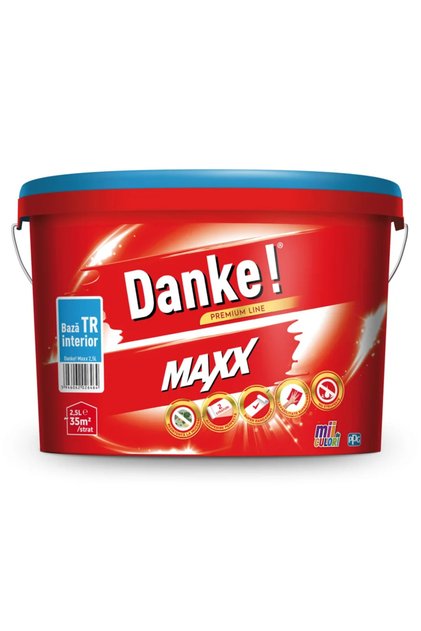 Baza de colorare Danke Maxx, pentru interior, nuanta transparenta, mata, 2.5 L