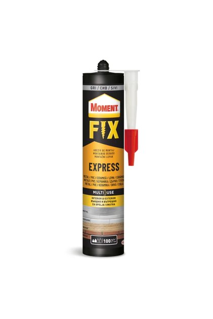 Adeziv Moment Fix Express, de asamblare si montaj, alchidic, pentru beton si tencuiala, 375 g, crem