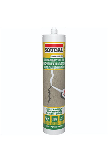 Ακρυλικό Soudal, για προσόψεις, λευκό, 280 ml