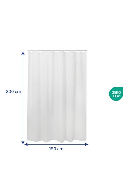 Perdea dus Mia, din PEVA 180 x 200 centimetri, alb