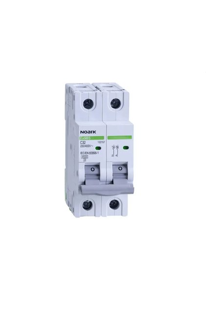 Автоматичен прекъсвач Noark 2P, C, 32A, 4.5 kA
