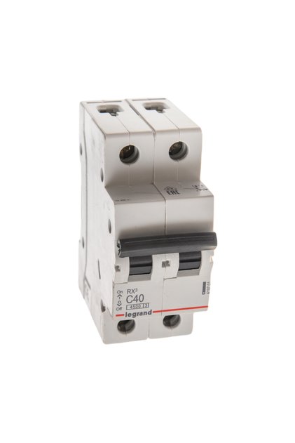 Автоматичен предпазител Legrand RX3, двуполюсен, 40 A, крива C, 4.5 KA