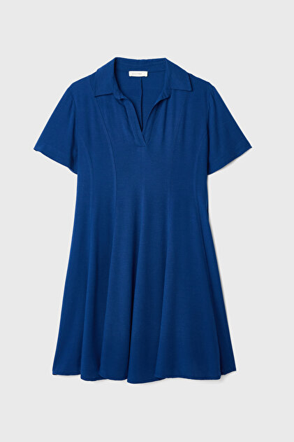 Mudo Polo Collar Flared Mini Dress- Trendyol Mudo Polo Collar Flared Mini Dress- Trendyol