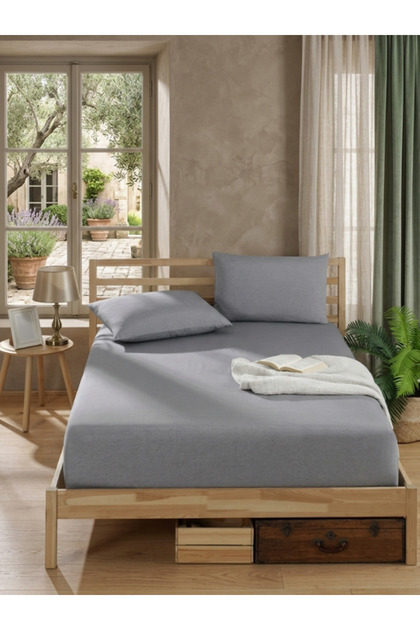 Cotton Piece Ranforce Fabric Elastic Fitted Set of Pillow Pieces Bed Sheet