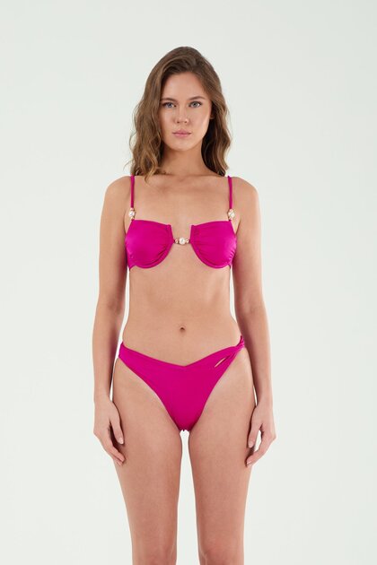 B21025 İnci Detaylı Straplez Bikini Takım