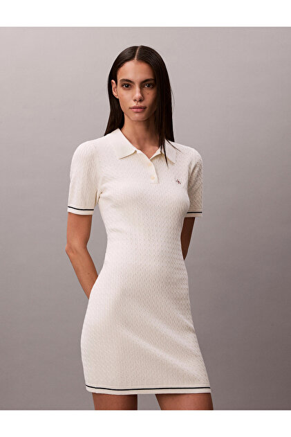 Calvin Klein Microcable Mini Women's White Dress Lv047F323G-Yas- Trendyol
