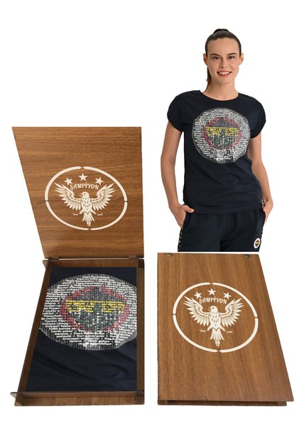 Women's Tribun Marş Logo Tshirt with Gift Wooden Box