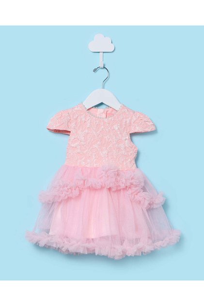 Infant Girls Pink Frill Dress
