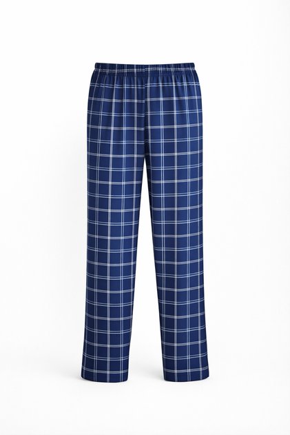 Men's 100% Natural Organic Cotton Plaid / Checked Pocketed Quality Pajama Bottoms