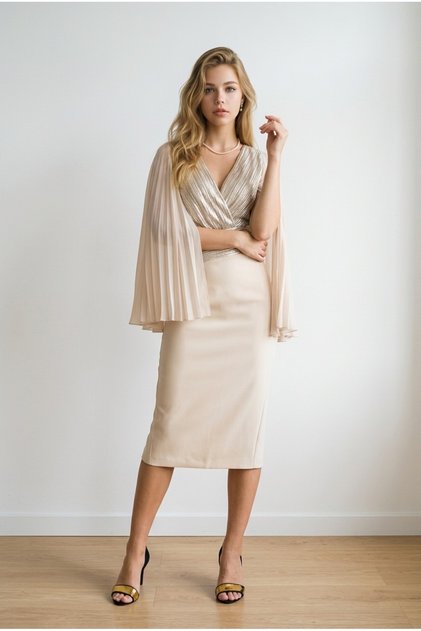 ROCHIE DAMA ELEGANTA CU MANECI DIN VOAL