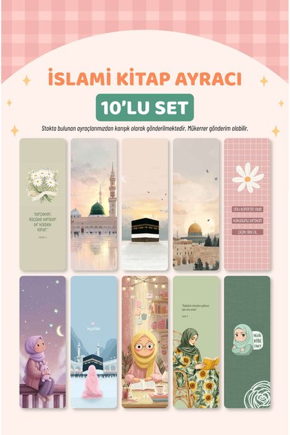 10 ADET ÇOKLU İSLAMİ AYRAÇ SETİ