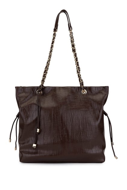 Women's Faux Leather Brown Shoulder Bag