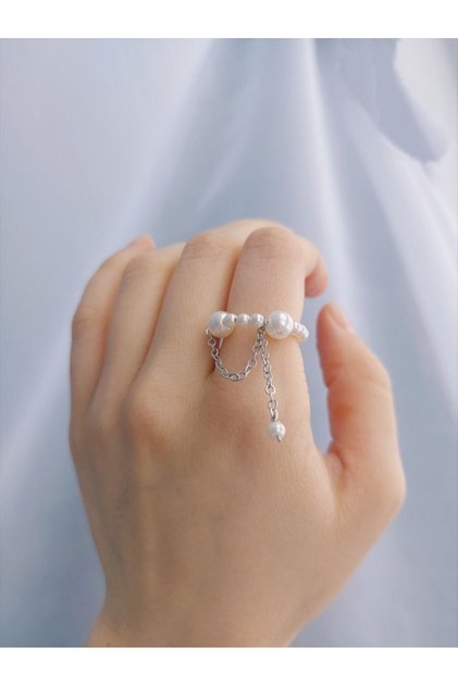 İnci Z Chain Detail Elegant Ring