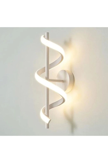 Lampă de perete LED spirală albă, 15W, 3 temperaturi de culoare, 13 × 13 × 40 cm
