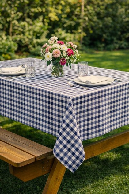 Checked Tablecloth , Pötikara Pattern Tablecloth, Small Square Pattern Picnic Cloth