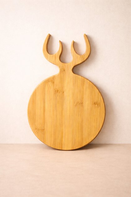 Deer Shaped Bamboo Presentation Board – Decorative Coffee Corner Serving Board – Cutting Board 32X21.5 cm