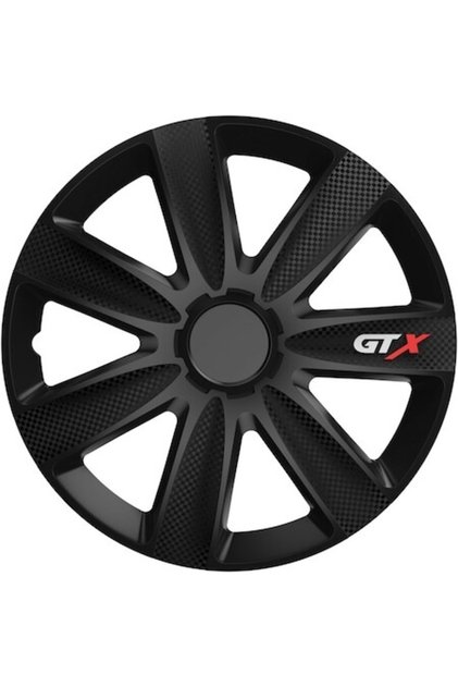 Set de 4 capace pentru roți auto, Cridem, GTX Carbon, negre - 16''