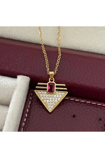Geometric Purple Stone Necklace