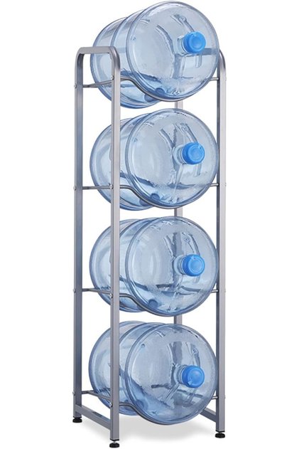 YU WELL 4 Tier Water Jug Rack Heavy Duty Metal Water Bottle Holder for 4 Gallon Bottles Holder Grey