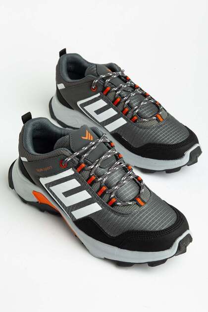 Men's Trekking Sports Shoes Black Gray Imported Lace-Up
