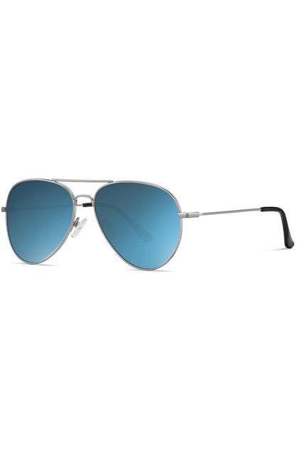 Ochelari de Soare Unisex - Polarized (3025) - Silver / Ice Blue