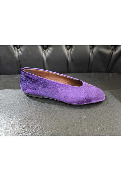 Purple Velvet Ballet Flats
