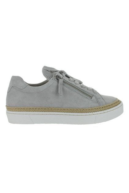 Pantofi damă - Sneakers joși - mărime 36 - Gri Piele Întoarsă - Platformă Fermoar Confortabili