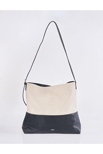 Leather Paneled Shopper Bag Black