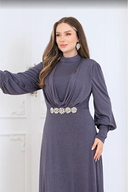 sachin and babi light blue dress S7V7N EXCLUSIVE Naysa Tesettür Evening Dress- Trendyol