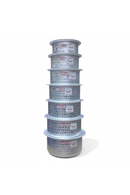 Mathar Tope with Beaded Cover 7 Piece Set Aluminium Cooking Pots with Lids Kitchen Cookware