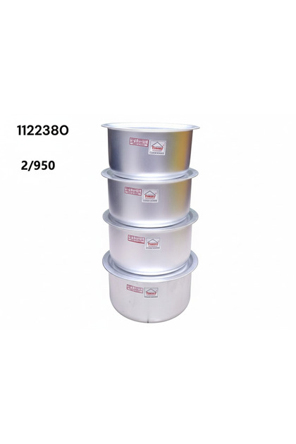 Aluminium Tope Set 4 Piece Heavy Duty Cooking Pots with Lids Durable Traditional Kitchen