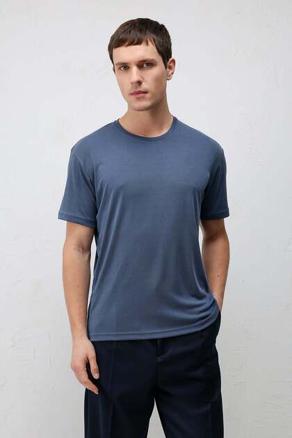 Indigo Premium D Textured Men's T-Shirt