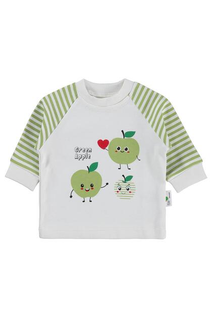 Green Ema Scented Renglan Sleeve 1-9 Months Sweatshirt - Ecru
