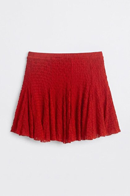 Volanlı Dantel Mini Şort Etek