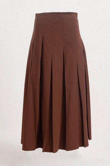 Pileli Midi Cotton Etek
