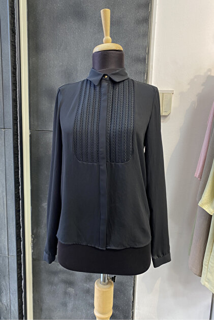 Stylish Shirt with Lace Pieces on the Front in Small and Large Sizes