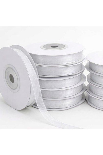 Organza Tulle Ribbon White 1cm 22Mt, Bride, Bundle, Engagement, Dowry, Gift, Packaging, Decoration, Wedding