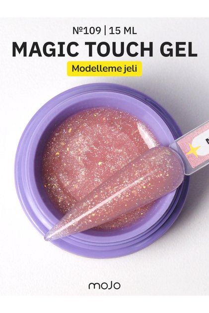 Tırnak Yapılandırma Jeli Magic Touch №109 (15 ml) – Bej Işıltılı Protez Tırnak Modelleme UV LED Nail Art Jel