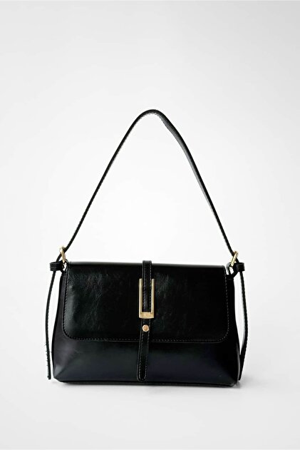Rome Black Adjustable Strap Women's Shoulder Bag